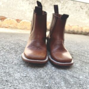 Kids Brown Leather Boots
